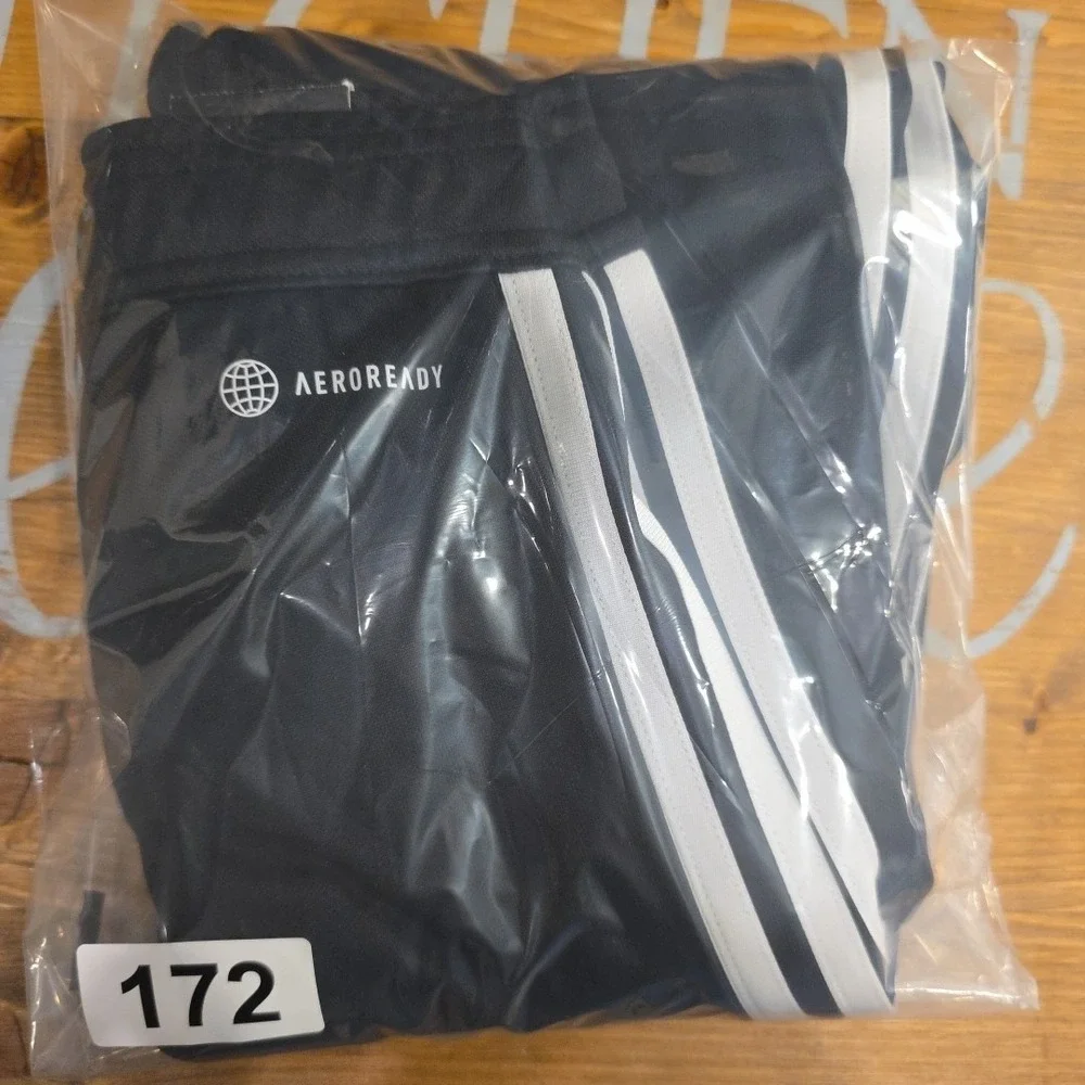 NEW Adidas Men Sweatpants 2X‎ Black Polyester Drawstring Skinny Zipper Leg Ankle